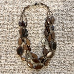 Wooden round decor necklace